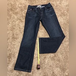 Y2K Tommy Hilfiger Cowboy Fit Boot Cut Low Rise Dark Wash Rodeo Jeans Size 8 L